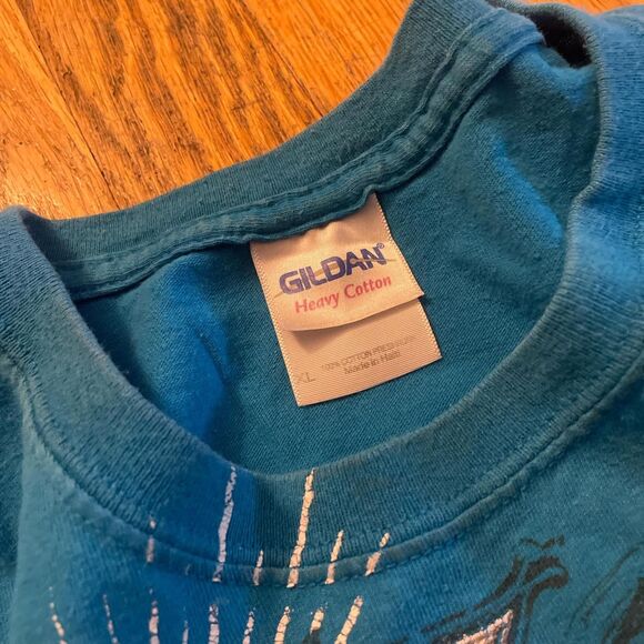 gildan y2k salvation blue short sleeve t shirt size xl - Picture 2 of 7